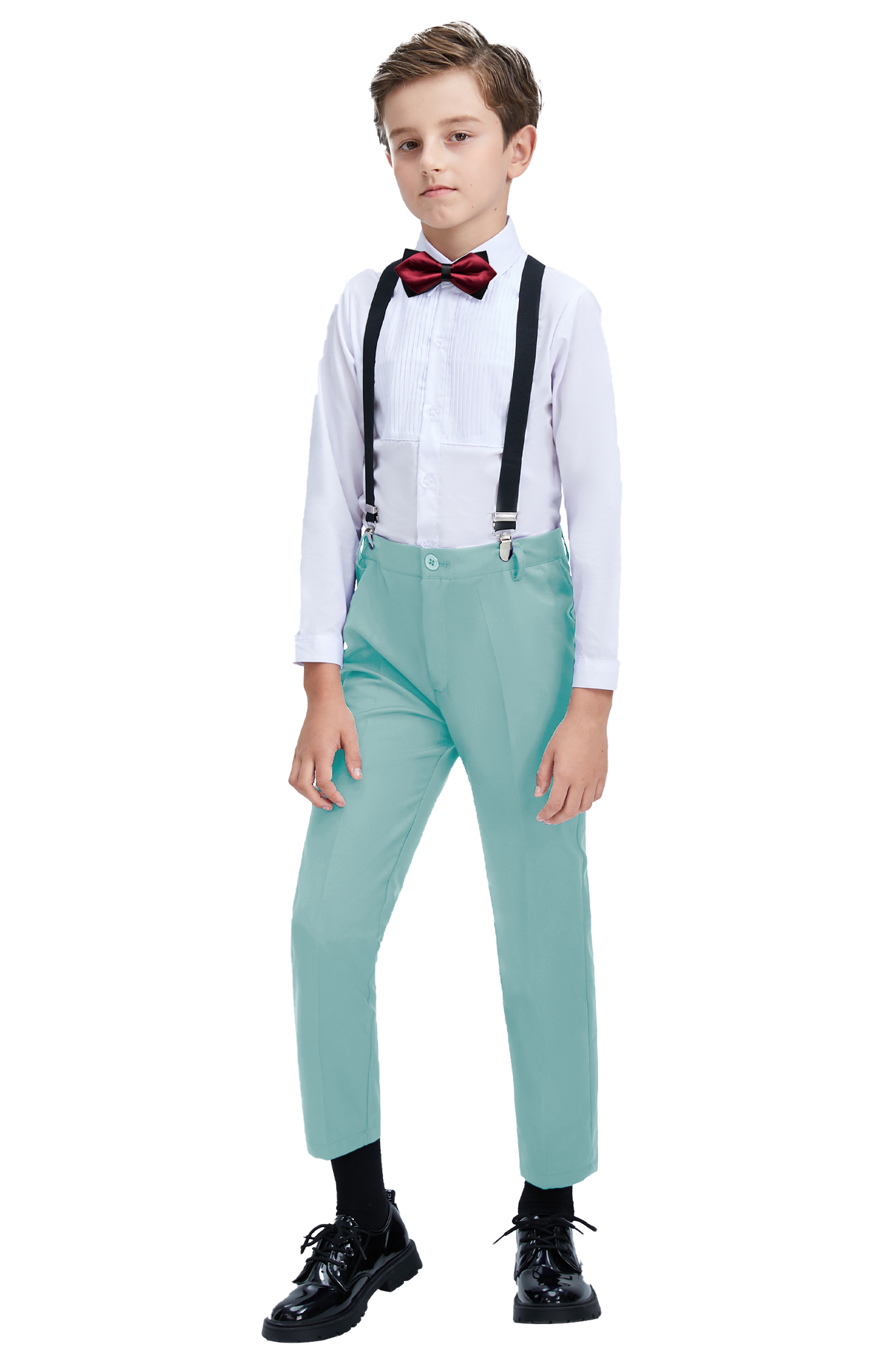 Mint Green Boys Single Breasted Vest 2-Piece Set