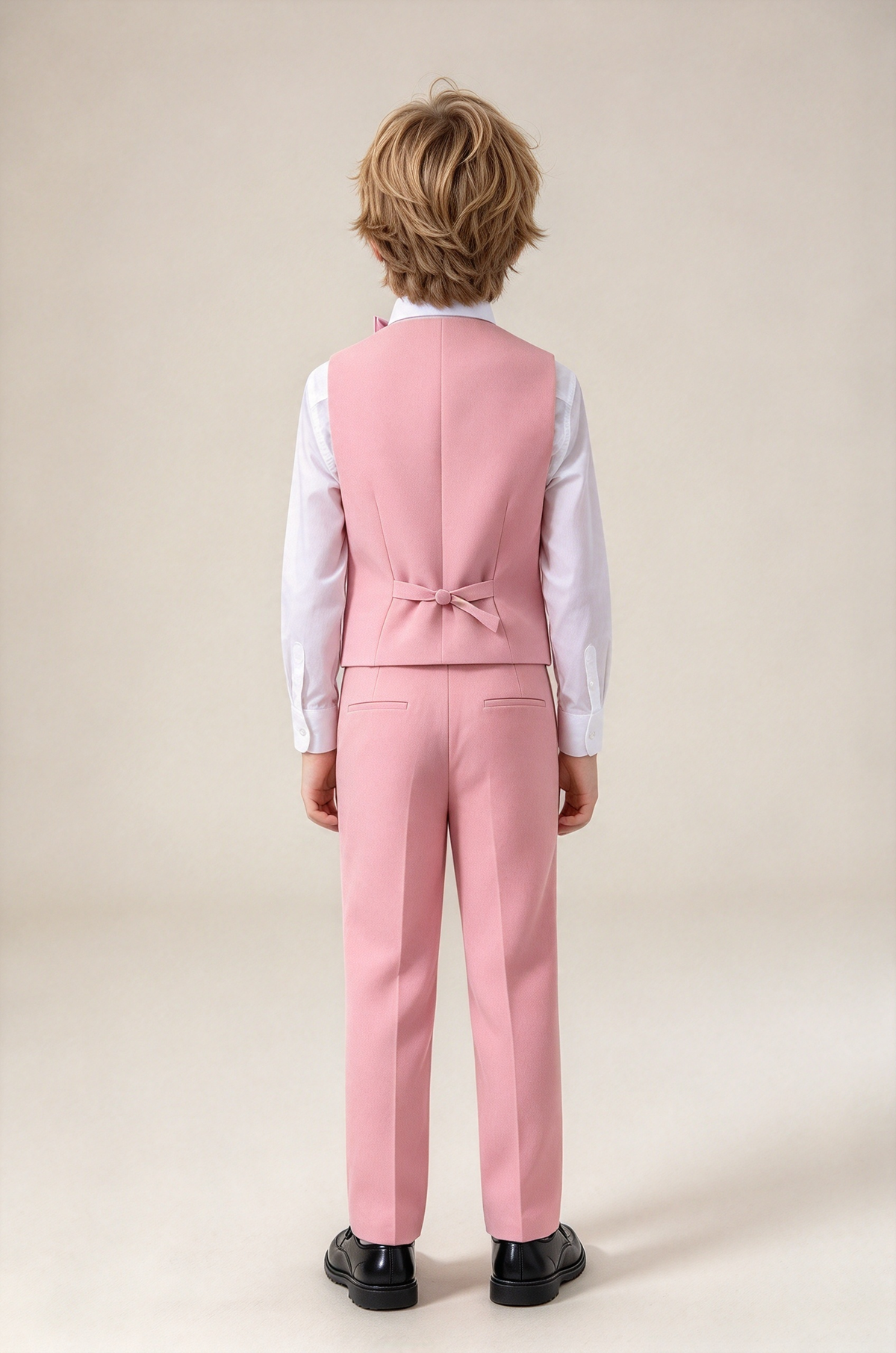 Pink Boys Single Breasted Vest 2-Piece Set