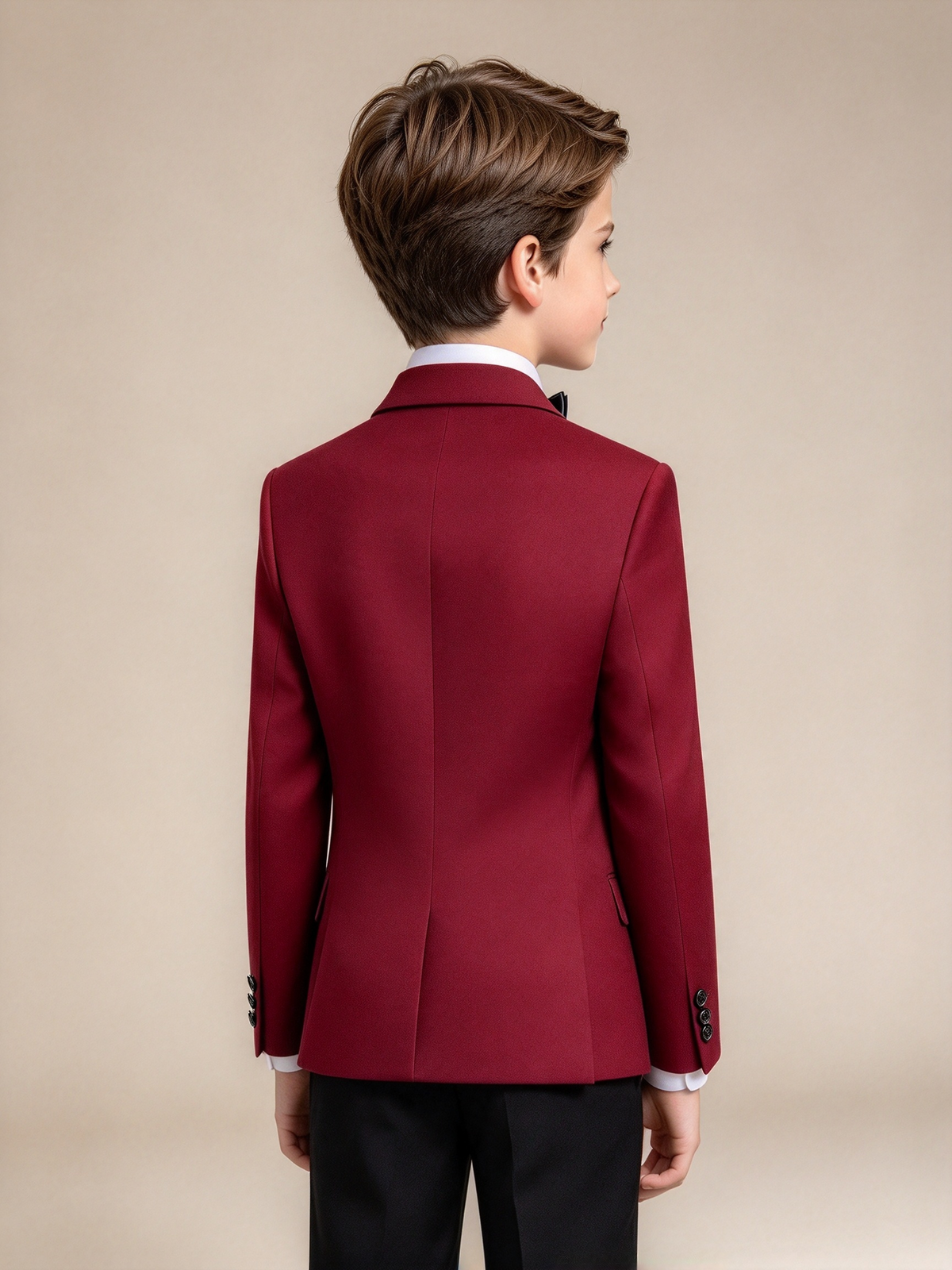 Burgundy Single Breasted Boys Formal Blazer